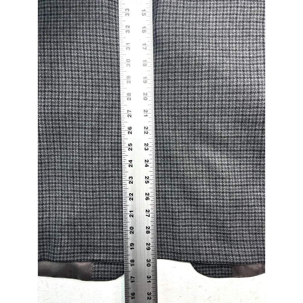 Ralph Lauren 40R‎ Gray Houndstooth Blazer Jacket Sport Suit Coat Flannel Wool